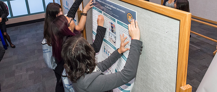 UC LEADS Scholars prepare their posters at the 2018 UC LEADS Symposium at UCSB